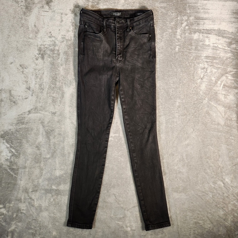 Judy Blue Jeans Women's 26X28 (Tag 3/26) Black High Rise Skinny Fit JB88757‎